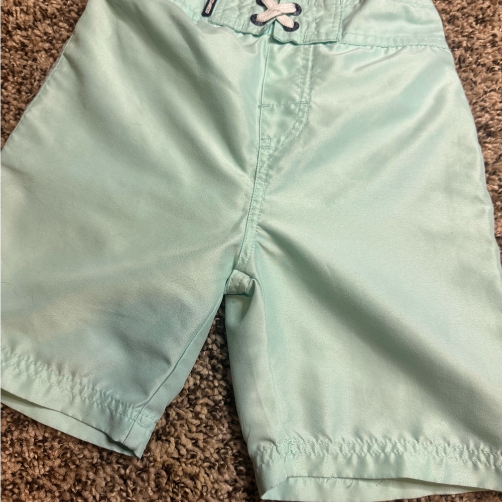 Mint Green Kids Swim Trunks